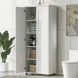 Storage Cabinet with Two Doors for Bathroom, Office, Adjustable Shelf, MDF Board, White WF323346AAK