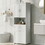 Tall Bathroom Cabinet with Laundry Basket, Large Storage Space Tilt-Out Laundry Hamper and Upper Storage Cabinet, White