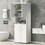 Tall Bathroom Cabinet with Laundry Basket, Large Storage Space Tilt-Out Laundry Hamper and Upper Storage Cabinet, White