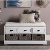 U_STYLE Homes Collection Wood Storage Bench with 3 Drawers and 3 Baskets WF323641AAB