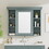 35" x 28" Blue Wall Mounted Bathroom Storage Cabinet with Mirror Door, Modern Bathroom Wall Cabinet with Mirror, Medicine Cabinet with 6 Open Shelves WF323692AAF