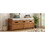TREXM Rustic Storage Bench with 2 Drawers, Hidden Storage Space, and 3 False Drawers at the Top, Shoe Bench for Living Room, Entryway (Natural Wood) WF323695AAN
