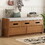 TREXM Rustic Storage Bench with 2 Drawers, Hidden Storage Space, and 3 False Drawers at the Top, Shoe Bench for Living Room, Entryway (Natural Wood) WF323695AAN