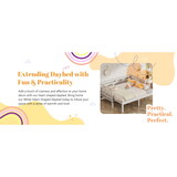 Twin Extending Daybed with Trundle, Wooden Daybed, White WF323879AAW