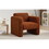 Modern Accent Chair Lambskin Sherpa Fabric Upholstered Comfy Reading Arm Chair Soft Padded Armchair with Back and Pillow for Living Room Bedroom Reception Waiting Room Office,Burnt Orange WF325072AAO