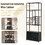 82.7" Industrial Standing Wine Rack with Glass Rack Tall Freestanding Floor Bar Cabinet
