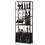 82.7" Industrial Standing Wine Rack with Glass Rack Tall Freestanding Floor Bar Cabinet