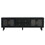 ON-TREND Retro Design TV Stand with Fluted Glass Doors for TVs Up to 78", Practical Media Console with 2 Drawers and Cabinets, Elegant Entertainment Center for Living Room, Black