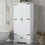 Tall Bathroom Storage Cabinet, Cabinet with Two Doors and One Drawer, Adjustable Shelf, MDF Board, White WF326355AAK