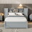 Twin Size Platform Bed with Storage Headboard and Lockers, Gray WF530017AAE