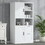 Bathroom Storage Cabinet with Doors and Drawers, Multiple Storage Space, Freestanding Style, Open Shelve, Adjustable Shelf, White WF530559AAK