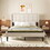 Queen Size Upholstered Platform Bed with Support Legs, Beige WF531186AAA