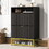 U-Can Shoe Cabinet with 2 Flip Drawers, and 2 Shelves, Modern Free Standing Shoe Rack for Heels, Boots, Slippers,Shoe Storage Cabinet for Entryway, Hallway, Living Room, Black WF531404AAB
