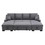 U_STYLE Upholstery Sleeper Sectional Sofa with Double Storage Spaces, 2 Tossing Cushions, Grey WY000295AAE