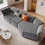 Ustyle Stylish Sofa Set with Polyester Upholstery with Adjustable Back with Free Combination for Living Room WY000303AAE