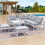 U_Style Industrial Style Outdoor Sofa Combination Set with 2 Love Sofa,1 Single Sofa,1 Table,2 Bench WY000311AAA
