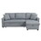 U_STYLE Upholstery Sleeper Sectional Sofa Grey with Storage Space, 2 Tossing Cushions WY000321AAN