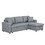 U_STYLE Upholstery Sleeper Sectional Sofa Grey with Storage Space, 2 Tossing Cushions WY000321AAN
