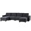 U_STYLE 3 Pieces U shaped Sofa with Removable Ottomans WY000327AAE