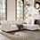 U_STYLE 2 Pieces L shaped Sofa with Removable Ottomans and comfortable waist pillows WY000328AAA