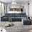 U_Style Modern Large L-Shape Feather Filled Sectional Sofa, Convertible Sofa Couch with Reversible Chaise for Living Room WY000332AAD