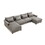 U_STYLE Large U-Shape Sectional Sofa, 2 Large Chaise with Storage Space for Living Room, 4 Lumbar Support Pillows WY000350AAE