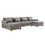 U_STYLE Large U-Shape Sectional Sofa, 2 Large Chaise with Storage Space for Living Room, 4 Lumbar Support Pillows WY000350AAE