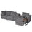 U_STYLE Large L-Shape Sectional Sofa for Living Room, 2 Pillows and 2 End Tables WY000353AAD