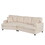 U_STYLE 3 Seat Streamlined Sofa with Removable Back and Seat Cushions and 2 pillows, for Living Room, Office, Apartment WY000354AAA