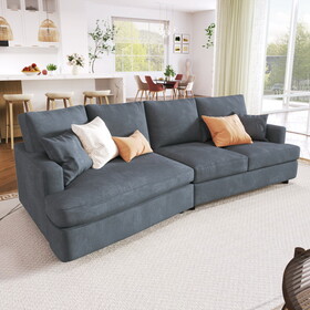 U_STYLE 3 Seat Streamlined Sofa with Removable Back and Seat Cushions and 2 pillows, for Living Room, Office, Apartment