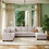 Ustyle Large Upholstered U-Shape Sectional Sofa, Extra Wide Chaise Lounge Couch, Beige WY000364AAA