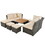 U_STYLE Patio Furniture Set, 9 Piece Outdoor Conversation Set, CoffeeTable with Ottomans, Solid wood coffee table WY000378AAA