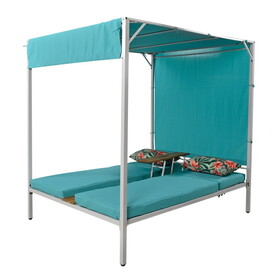 U_STYLE Outdoor Patio Sunbed Daybed with Cushions, Adjustable Seats WY000380AAA