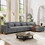U_STYLE 5 Pieces L shaped Sofa with Removable Ottomans and comfortable waist pillows WY000384AAE