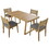 U_Style Multi-person Outdoor Acacia Wood Dining Table and Chair Set, Thick Cushions, Suitable for Balcony, Vourtyard, and Garden. WY000393AAE