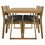 U_Style Multi-person Outdoor Acacia Wood Dining Table and Chair Set, Thick Cushions, Suitable for Balcony, Vourtyard, and Garden. WY000393AAE