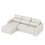 U_STYLE L-shaped Modular Sectional Sofa with Removable Back Cushions and 3 Pillows, Suitable for Living rooms, Offices, and Apartments WY000405AAA