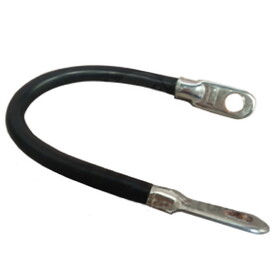 NSS Black 14" Long, 4 Gauge Battery Cable With Eyelet Connectors
