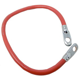 NSS Red 14" Long, 4 Gauge Battery Cable With Eyelet Connectors