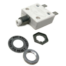 Minuteman Push Button Circuit Breaker-15 Amp, 250Vac/50Vdc Type 1