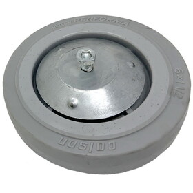 Aztec 6" X 1.5" Fixed Wheel Assembly, Gray (Includes Shield And Axle)