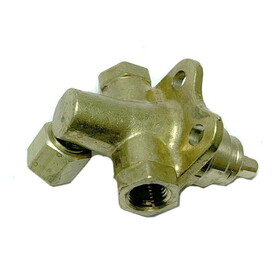 Gofer Valve - Brass, .25In Three-Way, Right Angle Port