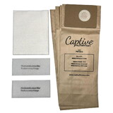 Captive Filtration Vacuum Bags (10 Pack) Filters Included, Fits Advance Vu500, Advance 107413586, Advance 107407587