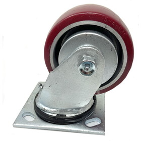 NSS 4" X 2" Swivel Caster, Maroon Poly On Aluminum, Includes Seals, Thread Guard & Precision Bearing