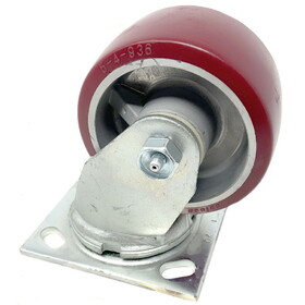 NSS 4" X 2" Swivel Caster, Maroon Poly On Aluminum (5.25" Height)