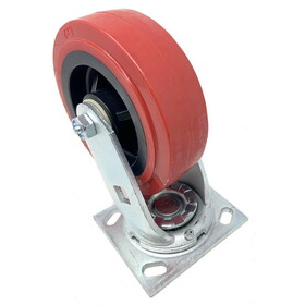 NSS 6" X 2" Swivel Caster, Maroon Poly On Plastic