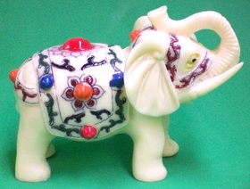 Feng Shui Import Ivory Elephant Figurines - 1280