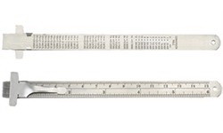 Field Tool Pocket Ruler 6 In/150Mm W/Clip, Front: 64Th/Mm Grad