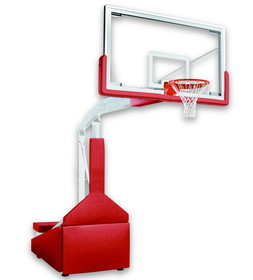First Team Hurricane Triumph-ST Hurricane Portable Basketball System with 42x72 glass backboard, standard tie downs