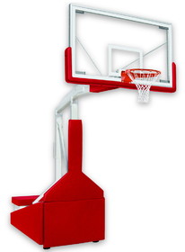 First Team Tempest Triumph Tempest Portable Basketball System with 42x72 glass backboard